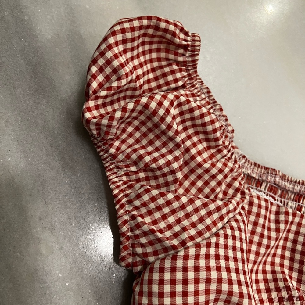 Red Gingham Women's Top - Picture 4 of 6